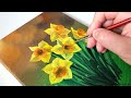 Easy way to paint daffodil flowers /Acrylic Painting for beginners