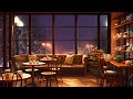 Stress Relief with Smooth Jazz Instrumental Music☕Cozy Coffee Shop Ambience for Relax, Work, Focus
