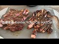 Grilled Ribeye Steak in Our Backyard Medium Well and Fully Cooked, Salad and Rice(English Subtitles)