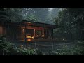Cozy Cabin in Rainforest 🌧️  Lofi HipHop 🎧 Lofi Rain [Beats To Relax / Guitar x Drums]