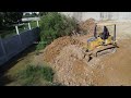 Incredible complete 100%! Dozer work process push bamboo after fill land unload soil Delete water