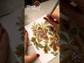 EASY!!!How to draw one stroke flower using metallic colours.| step by step| 5 minutes tutorial