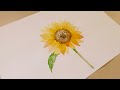 How to Paint a Sunflower / Yellow Watercolor Painting