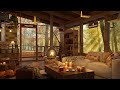 4K Cozy Coffee Shop - Halloween Ambience with Relaxing Jazz Music for Study/Work to