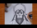 How to draw Hanuman ji face (easy step by step) | lord Hanuman drawing | Bajarangbali drawing Sketch