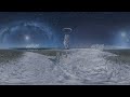 Northern Lights, Manpupuner Rock Formations. 8K 360 video