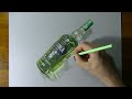 Drawing timelapse: a bottle of Oddka - hyperrealistic art