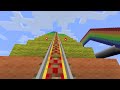 Amazing Minecraft Rainbow Roller Coaster