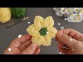 3D Super!. Crochet Flower 🌺 Very easy crochet rose flower making for beginners. Tunisian Crochet