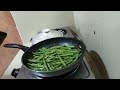 Fried sliced salmon and sauteed baguio beans