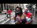Heated exchanges as Donald Trump supporters protest BLM mural outside Trump Tower
