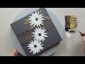 (936) Gold, Black, White | Beautiful flowers | Acrylic Painting ideas | Designer Gemma77