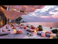 Luxurious Beachside Bar Space And Positive Ocean Waves - Cheerful Bossa Nova For A Dynamic New Day