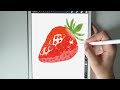 Procreate Drawing for Beginners | Realistic Strawberry iPad illustration - Digital Art Tutorial