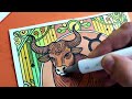 Taurus Horoscope Coloring page for Adults - Coloring with Ohuhu markers
