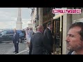 Elon Musk Arrives For Lunch With Heavy Security At Tullio Restaurant in Rome, Italy