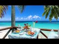 ☕ Smooth Bossa Nova Jazz Music & Ocean Wave Sounds at Seaside Cafe Ambience for Relax, Stress Relief