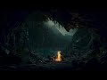 Deep Sleep in a Cozy Rainy Thunder Cave | Bonfire Sounds and for Stress Relief, Peaceful Deep Sleep