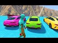 GTA V Epic New Stunt Race For Car Racing Challenge by Trevor and Shark spider-man