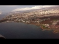 RYANAIR, stormy weather, circle around & landing at Paphos Airport (15.11.14)