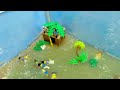 Lego Pirates Fall into Underground Cave - Tsunami Dam Breach Experiment - Pirates vs Soldiers