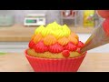 🍓 DIY Miniature Strawberry Cupcake Recipe 🍓 | ASMR Cooking Mini Food & Satisfying Video