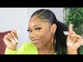 Sleek Low Ponytail On Thick Natural Hair (Type 4) | NO HEAT | NO FLAKES | Chev B.