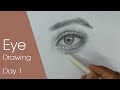 Portrait Drawing for Beginners - DAY 1 | Eye Drawing Techniques #sketchbookbyabhishek