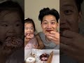 Hungry kid tries to guess mystery donut flavors #shorts