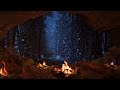 Relax In A Cozy Winter Cave With A Crackling Fire | Fall Asleep Fast | Winter Ambience | 4K | 8Hrs