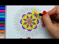 Mandala Coloring (No talking) #32 ASMR. I Color with water-based markers. Mandalas For Relaxation