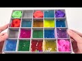 Satisfying Video l How to make Rainbow Pool into Mixing All My Glossy Slime & Fruit Cutting ASMR #99