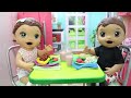 BABY ALIVE GÊMEOS LAURINHA E FELIPINHO COMENDO UM ALMOCINHO DELICIOSO DE MASSINHA PLAY DOH