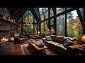 Tranquil Morning - Relaxing Jazz Instrumental Music in a Forest Cabin | Soft Background Sounds