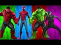 SUPERHERO COLOR DANCE CHALLENGE Red Hulk vs Spider-Man vs Hulk vs Black Spider-Man