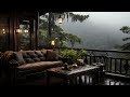 Storm on the balcony   Witnessing a big storm in the forest makes it easy to fall asleep   Listen to