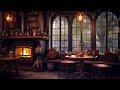 Smooth Jazz Music in a Rainy Coffee Shop Ambience (Rain Sounds & Fireplace)