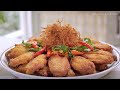 Cooking for a party 🎉 | Sour Fried Chicken Wings 🍗 | Enoki Mushrooms stuffed sweet peppers 🌶 | VLOG
