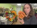 Watch florist design 3 flower pieces for a funeral. #floraldesign #farmerflorist #sympathyflowers