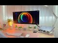 Aesthetic Desk Setup | Productive Home Office I Accessories Unboxing, Cable Management