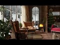Cozy Snow Coffee Shop Ambience 4K ❄️with Smooth Jazz Music & Snow Falling