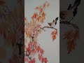 彩墨画秋天枫叶Colored ink painting Maple leaves 🍁 in autumn
