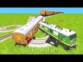 FULL SPEED CRAZY TRAINS VS DOUBLE SPINING SHARP BEND RAILROAD CROSSING | Train Simulator | TrainsFun