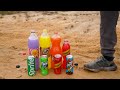 How to make Rainbow Otter with Orbeez, Big Coca Cola, Mtn Dew, Fanta, Monster, Chupa Chups vs Mentos