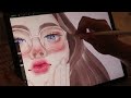 Full process of watercolor like illustration 🎨how to blend skin tones in procreate