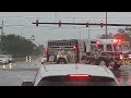 Orange County Fire Rescue Engine 65 UCF Wrap Responding 3 heavy rain.