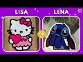 Lisa or Lena 💞 Hello Kitty vs Stitch 🎀💙#lisa #lena #lisaorlena