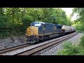 CSX Empty Grain Train.One Lead Locomotive And A DPU Taking Up The End.