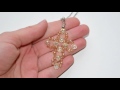 Кулон - крестик из стеклянных бусин. Мастер-класс/ DIY pendant from glass beads