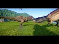 LARGE CARNIVORE HUNTS LARGE HERBIVORE IN JURASSIC PARK  - Jurassic World Evolution